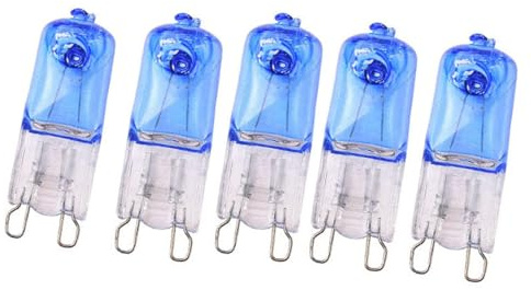 UGEFKMQ 5PC Kapsel Leuchtmittel G9 40W 230V Kapselglühlampen 25W G9 Halogen Lampe Dimmbar Warmweiß Blau 25W