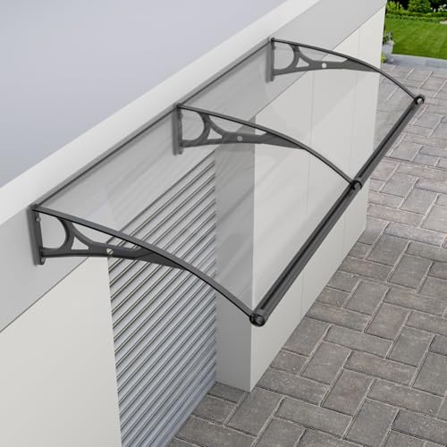 Vordach,vordach für haustür,vordach haustür,überdachung haustür,Halterung aus Aluminiumlegierung mit gebogener Halterung, Regen- und schneesicher,Windabweisend, Verschiedene Größen