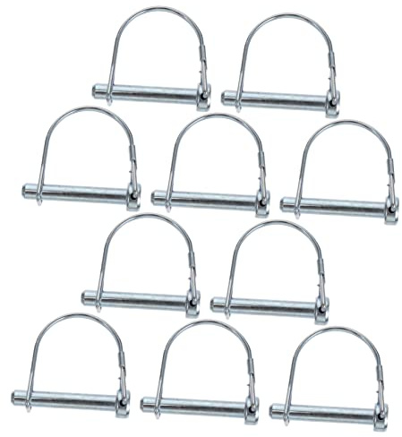 GAROZATION 10pcs D-shaped Coupler Pin Trailer Lock Pin Spring Steel 8x43mm Heavy Duty Safety Hitch for Farm Garden and Lawn Trailer Shaft Locking