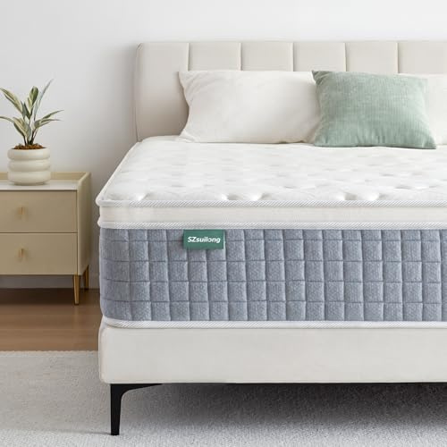 SZsuilong Hybride Matelas 140x200 cm 26cm Épaisseur Matelas de Premium H3 H4 Ferme,7 Zone de Confort Matelas Ressorts Ensachés,Mousse à Mémoire Forme, Soutien Parfait, Certifié Oeko-Tex