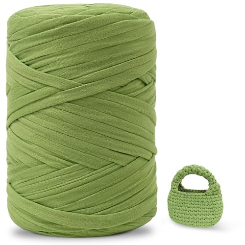 iEGrow 400 g T-shirtgarn, virkgarn, textilgarn för virkade korgar, lämpligt för handväskor, väskor, mattor, heminredning, DIY-hantverk, chunky garn för nybörjare11