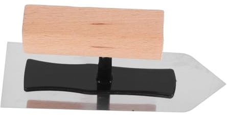 SHINEOFI Cazzuola per Intonacatura Mano in Acciaio Inossidabile Manico in Legno, Utensile Manuale per Finitura Piatta Ottimale, per Pitture Artistiche e Spazi Stretti