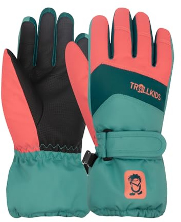 Trollkids Kids Rauland Glove | Wasserdicht und atmungsaktiv, Weiches Fleecefutter, Gummierte Handflächen, Touchscreen-kompatibel