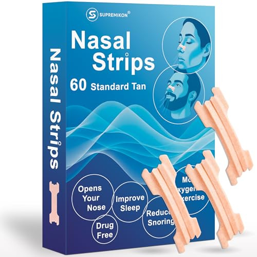 SUPREMIKON Nasenpflaster - Atmungsaktive Nose Strips gegen Schnarchen & verstopfte Nase - Verbesserte Atmung für Schlaf & Sport - effektive Atmungshilfe für Männer & Frauen | Starker Halt ganze Nacht