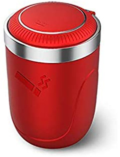 Itonash CAR ASHTRAY PORTABLE WITH BLUE LED LIGHT COVER HIGH FIREPROOF MATERIALS EASY DISASSEMBLE CLEAN MOST CARS (red)