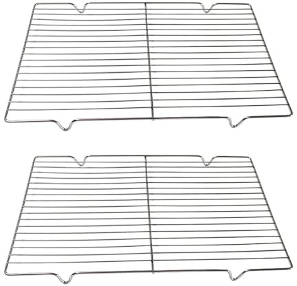 2Pcs Wire Grill Rack Grid Strong Steel Grill Oven Rack Non Stick Oven Baking Tray Accessory for Baking Accessories Grilling and Drying