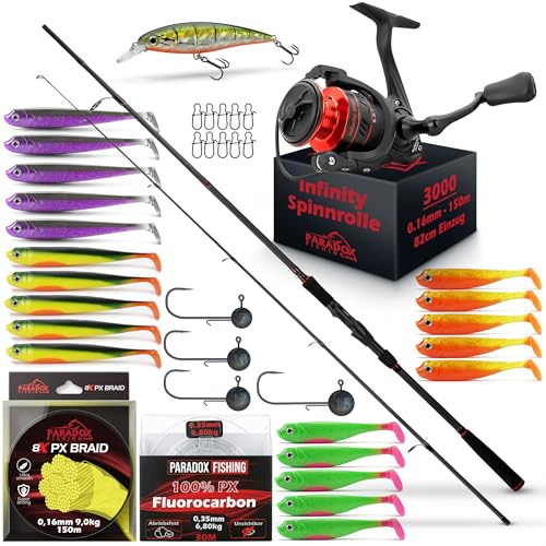 Paradox Fishing Firetiger Spinnrute I 2,1m/2,4m/2,7m I 5-20g/ 15-35g/ 20-60g I Barsch Rute I Zanderrute I Hecht Rute - Spinnruten
