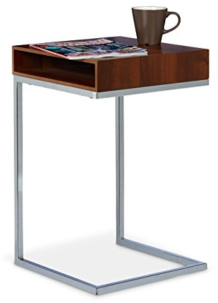 Relaxdays Beistelltisch Metall Holz, HxBxT: ca. 61 x 37 x 38cm, natur