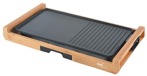 Melchioni Grill Griglia Elettrica, Bamboo, Nero, Taglia Unica