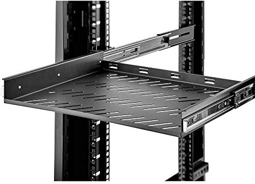 Renkforce RF-3432148 19 Zoll Netzwerkschrank-Geräteboden 1 HE Ausziehbar Geeignet für Schranktiefe: ab 400 mm Schwarz