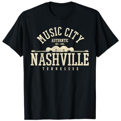 Nashville Tennessee Country Music City Gitarre Vintage T-Shirt