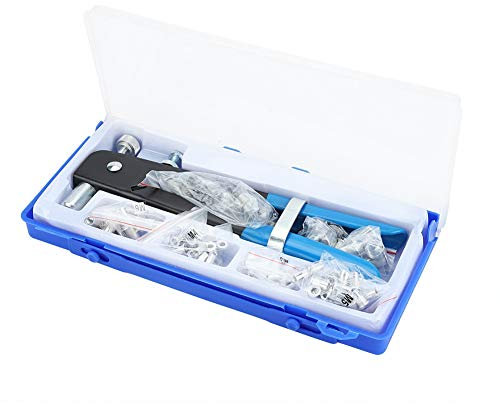 Handnietsatz Kit Nietzange Set 86 Stück Nietmutternzange Blindnietzange mit M3 M4 M5 M6 M8 Nietmutter Hand Nietpistole Blindnietmuttern Gewinde Einsatz Nietwerkzeug mit Aufbewahrungskoffer