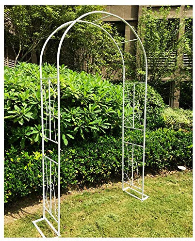 GEREP Selbstversammlung Rosenpavillon Eisen, Torbogen Rankhilfe für Outdoor Außenbereich, Garten, Rasen, Hinterhof/Weiß / W1.2×H2.4m