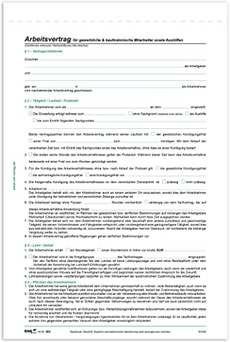 RNKVERLAG 502 - Arbeitsvertrag für gewerbliche Arbeitnehmer, 2 Seiten, DIN A4, 50 Stück