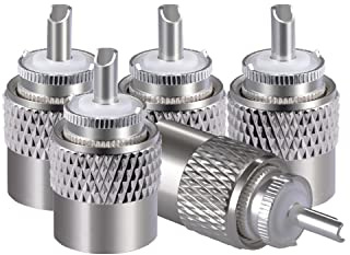 Vecys 5 Pezzi PL-259 Connettori 50 Ohm PL 259 UHF Maschio Connettore a Saldare con Riduttore Materiale Teflon Bassa Perdita Per RG58 VLMR400 RG8 50-7 7D-FB RG213 Cavo Coassiale