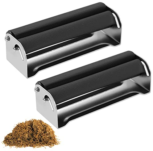 2 Pack Metal Tobacco Roller, Manual Cigarette Roller Machine, 70 Mm | Metal Build, Manual Roller, Rust Resistant, Compact Size, Pour Cigarette Accessories, For Daily Use Or Spare