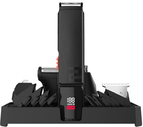 BESTBOMG Cortapelos Hombres, 14 en 1 Maquina Cortar Pelo Recortador de Barba, Cortadora de Pelo de Orejas y Nariz Recargable Inalámbrico