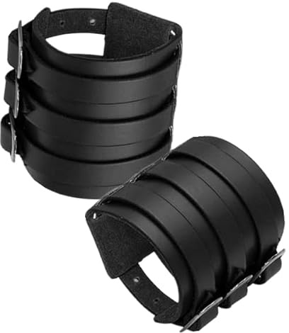 MILAKOO Punk Gothic Herren PU Leder Armband Manschette Armreif Braun schwarz Set