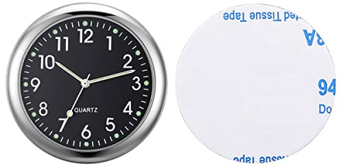 Hsthe Sea - Reloj de tablero de instrumentos para coche, palo en tablero de salpicadero, mini Tiny pequeño, luminoso, para coche, para salpicadero de barcos, bicicletas