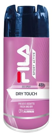 Fila, Deodorante Donna Sport Active Dry Touch, Sensazione Fresca e Asciutta, Deodorante Spray con 48 Ore di Protezione, Protezione Senza Alluminio, Confezione da 150ml