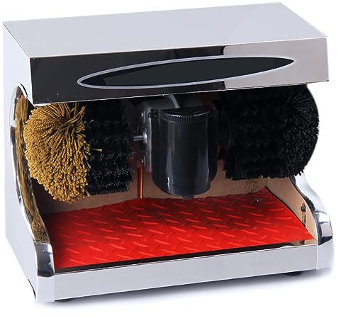 MytaYt Automatic Shoe Polishing Machine, Commercial Shoe Shine Polisher, Automatic Induction Function, Double Combination Brush, for Hotel Entrance Hall Lobby