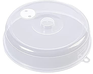 Kaezuy Mikrowellen Abdeckung, Transparent Mikrowellenhaube, Mikrowellen-Spritzschutz für Lebensmittel, Obstfilterkorb Geschirr zum Waschen von Gemüse, BPA-frei (Kleine Größe)