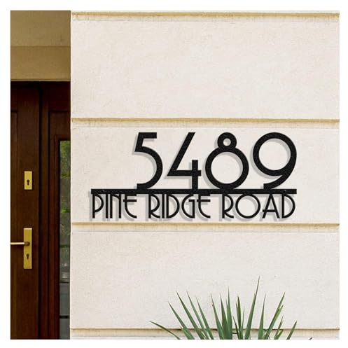 Personalized Metal House Number Sign for Outside Modern - Custom Outdoor Address Number Plaque Street Name Plaque House Letter Sign - Wall Art Decor - Unique Handmade New Home Gift Housewarming Gift