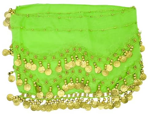 PAITOK Bauchtanz Hüfttuch, Frauens Bauchtanz Gürtel mit 128 Goldmünzen Tänzer Schal Kostüme Mädchen Tanzrock Wickelgürtel