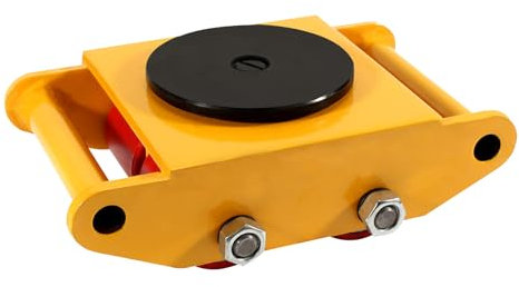 6T Industrial Machinery Mover 13200LBS Industrial Machinery Moving Skate 360° Rotation Dolly Skate Roller Heavy Duty 4 Rollers & PU Wheels for Moving Equipment (Yellow)