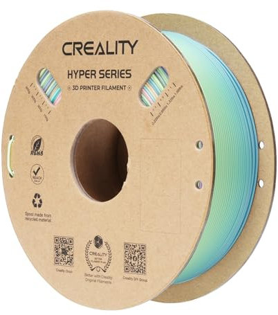 Creality Rainbow PLA für 3D Drucker, 3D-Drucker-Filament für hohe Geschwindigkeit von 600 mm/s, 1 kg (2,2 lbs)/Spule Gradient Rainbow PLA, Maßgenauigkeit ± 0,03 mm (Spring Lake)