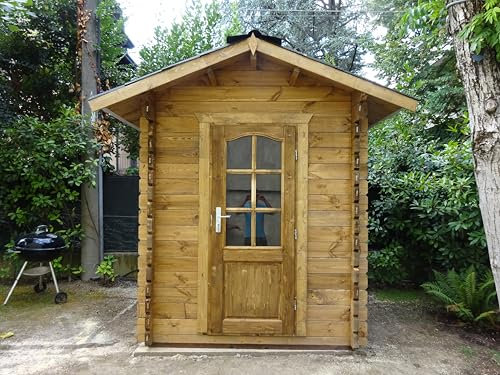 DEKALUX Casetta in legno da giardino 1,8x1,8 (2x2 esterne) con porta singola - Spessore 34mm