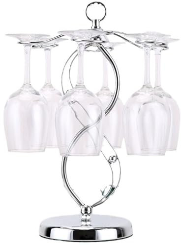 Weinglashalter Aus Metall, Stielglashalter mit 6 Haken, für Küche und Bar