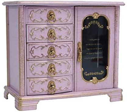 ASHSDI Schmuckaufbewahrung Vintage Trinket Schmuckschatulle Mit 3 Schubladen Multifunktionale Schmuckaufbewahrungsbox Distressed. Schmuckschatulle Schmuckschrank(B)