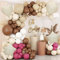BITOYO Kit Arco Globos Beige, 127 piezas Guirnalda de Globos Rosa Beige Blanco Marrón Albaricoque para Decoración de Boda, Cumpleaños Fiesta, Baby Shower, Bautizo Bebe, Compromiso