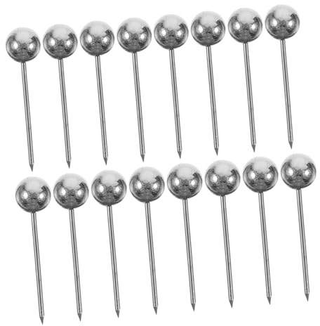 DIYEAH 200St Stift Metallische Pins runde Endkappen Clip-on-Strumpfbänder Zeigerspitzen Runde Protektoren Kettenhandtaschen Reißzwecken zum Aufhängen Kugelkopfnägel Edelstahldraht Silver
