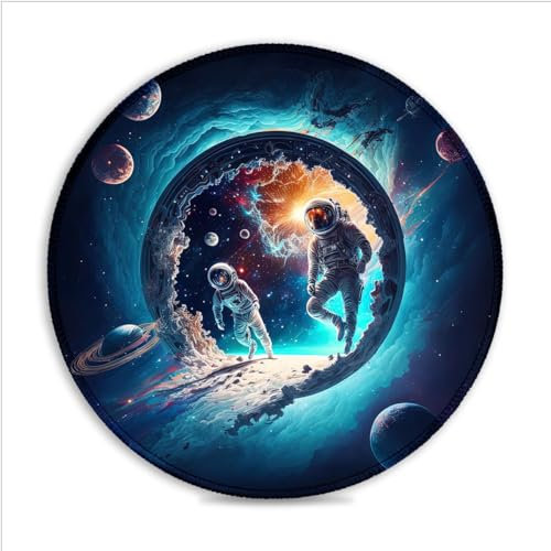 LJSPTU Tapis de Souris de Jeu Astronaute (11 8 Pouces) Tapis de Souris Rond de Jeu Tapis de Souris en Tissu SU Haute densité Tapis de Souris Ergonomique Compatible avec Les Souris Laser et optiques