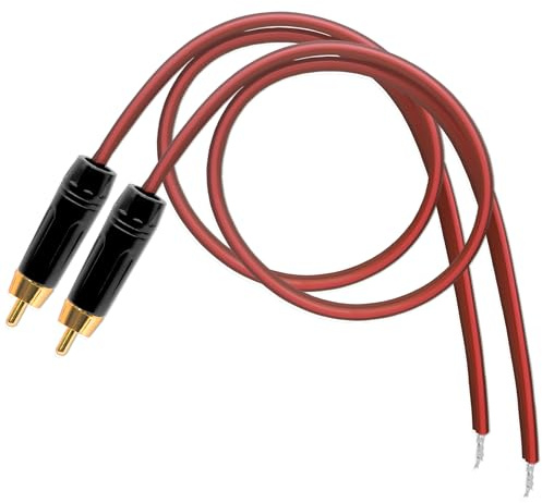 YARCHONN RCA Pigtail Bare Cable Speaker Wire,2pcs, 50cm / 1.64FT | Speaker Pigtail Cable Cord to RCA Connector Plug Adapter, Audio Video Cable Repair with Open End for Audio Devices