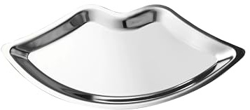 BuerHomie Vassoio da portata nero, a forma di labbra, in acciaio inox, per portachiavi (argentato)