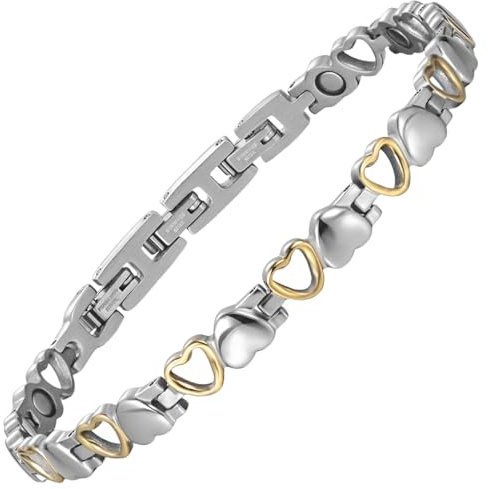 MagEnergy Damen Magnetarmband verstellbar Energieschmuck für Lymphdrainage