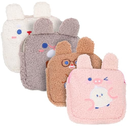 VALICLUD 4stücke Pack Tragbare Tamponbeutel Dekorative Geldbeutel für Damen und Mädchen Damenbindenbeutel für Draußen Kompakt und Leicht für Reisen Shopping und Mehr Eignet Sich