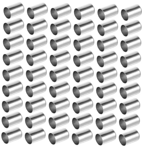 HOMSFOU 100pcs Chrome Pipe Sleeves Stainless Steel Hose Crimping Tool Accessories for High Pressure Hydraulic Hose Connectors Precision Craftsmanship Suitable for Sprayer and Industrial