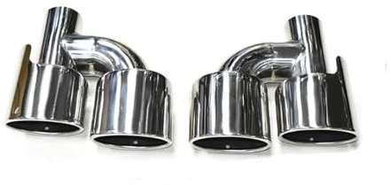 Auspuffendrohr Für Mercedes Für Benz C-Klasse W204 Auspuffrohr Upgrade Edelstahl Schwarz Schalldämpfer Spitze Auspuffblende(Silber)