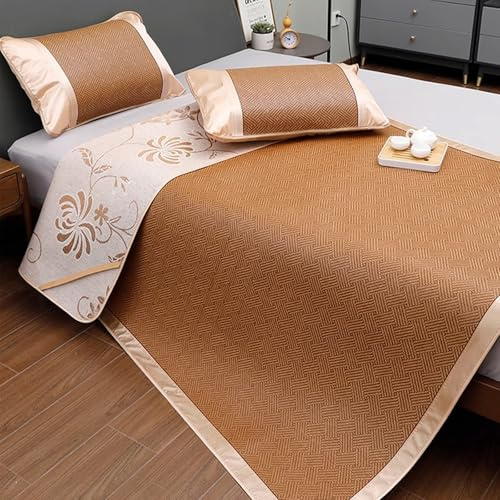 YQMHEZ Colchoneta de Bambú Summer Sleeper, Juego de 2 O 3 Piezas, Estera de Dormir Verano, de Bambú Y Ratán, para El Suelo del Dormitorio Y La Sala de Estar(100 * 190cm)