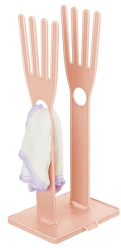 Kitchen Glove Holder, Finger Shape Plastic Dish Glove Holder with Hanging Hole, Detachable Drying Rack with Drain Tray for Long Gloves, Short Gloves, Rags