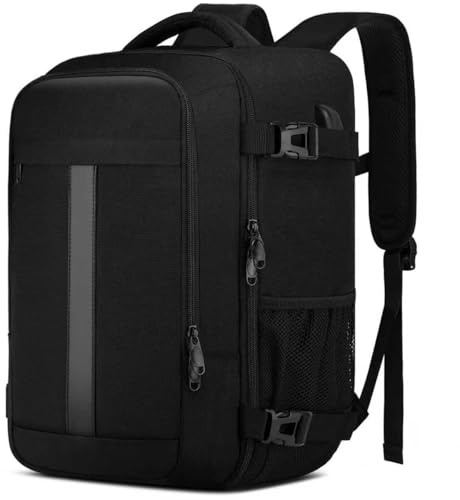 PUSLOM für Ryanair Handgepäck 40x20x25 Handgepäck Rucksack für Flugzeug 20L Klein Reiserucksack Handgepäck Tasche Laptop Rucksack 14 Zoll mit USB Ladeanschluss Reisetasche für Herren Damen,Schwarz