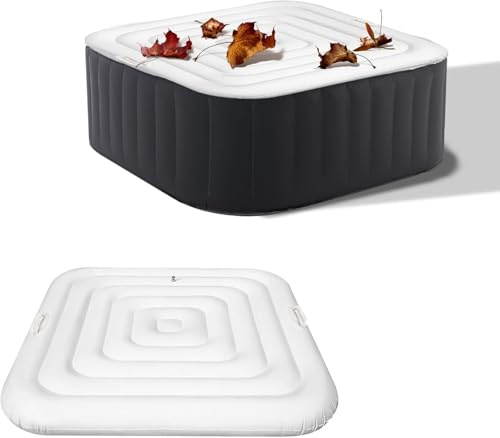 Couverture Gonflable pour Spa carré 128cm – Couvercle avec poignées et Trous d’aération – Résistant à la Pluie, au Vent et à la Neige – Accessoire de Protection pour Spa extérieur