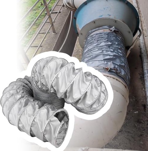 IMUNKT Industrie Abluftschlauch Lüftungsschlauch Ø 100mm Länge 10m Flexschlauch Warmluftschlauch Glasfaser Lufttransportschlauch Richte Den Luftstrom Des Ofens(L-6m/19.7ft,50mm(2))