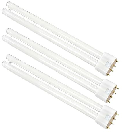 MouMouPurr Pack of 3, 18W/830 2G11 4-Pin Fluorescent Light Bulbs, 18W Illumination 2G11 Single Ended Fluorescent Light Bulb Daylight White 6500K, Compact PL-L Energy-Saving Lamps
