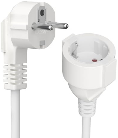 Extension Electrica 1,5M Prolongador Eléctrico 250 V, 16 A, 3680W - H05VV-F 3G1.5mm² Cable de Extensión, Protección táctil Mejorada-para Extender Alimentación de Dispositivos y Herramientas Eléctricas