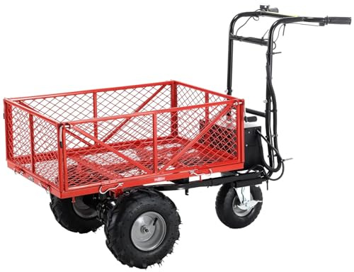 Chariot de brouette électrique, 48V, 28ah, 500W, capacité de 500 LB, 1000 LB, Transporteur de matériel de remorquage